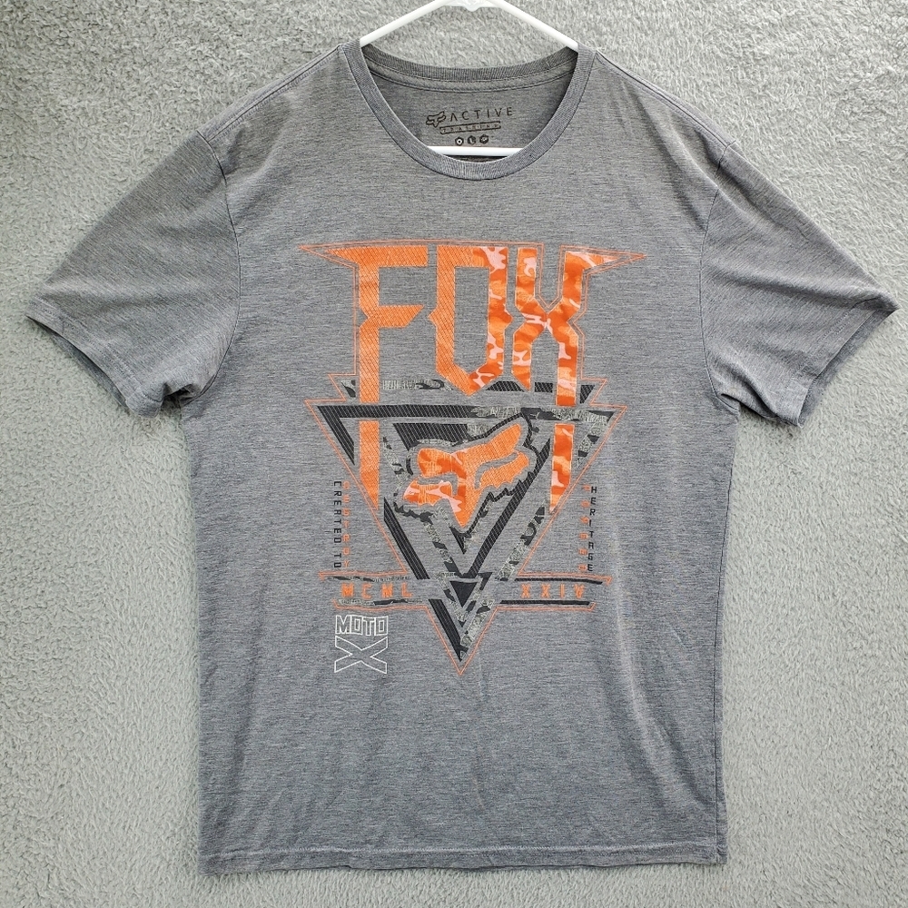 Fox Active Training Slim Fit Mens T Shirt Size Large Gray